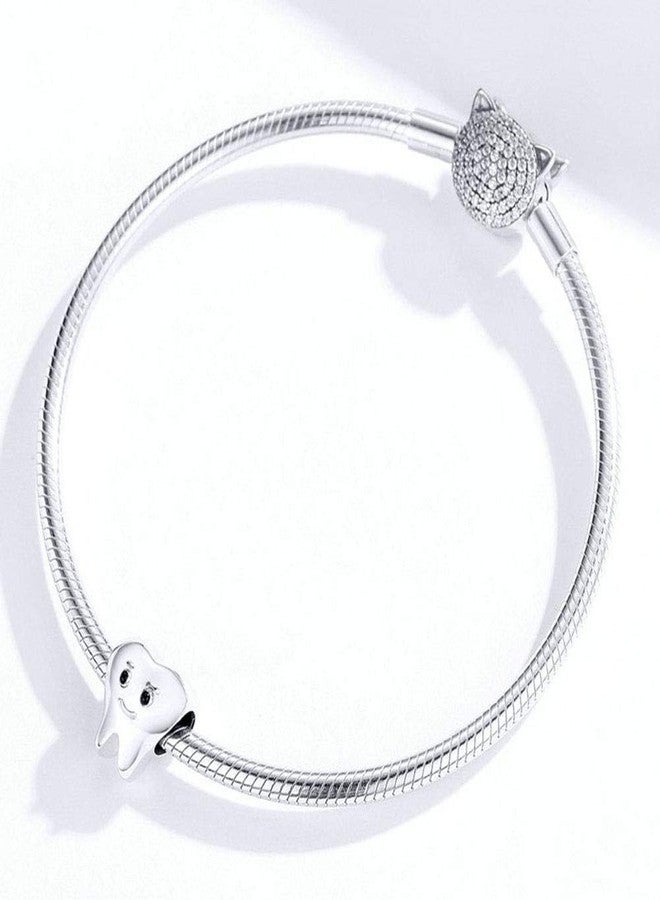 LAMOONY Smile Tooth 925 Sterling Silver Health Charm for Pandora Bracelet - Anniversary, Love, Birthday (A) - Image 4